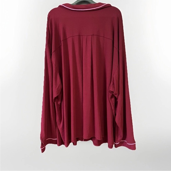 NWOT Anthropologie Women's Button-Up Pajama Top Wine Color Modal Sleepwear 3XL - Picture 2 of 13